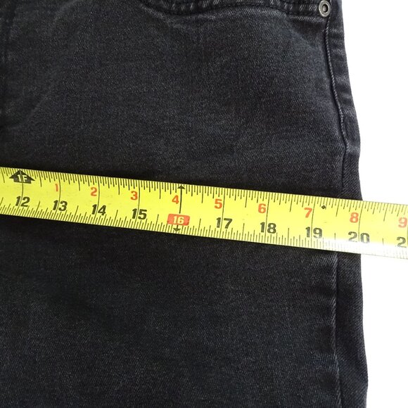 St Johns Bay Skinny Leg Jeans Women Size 14 Black Denim Comfortable Stretch - Picture 8 of 10